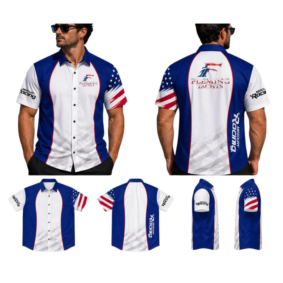 flaming yacht - Premium Hawaiian Shirt