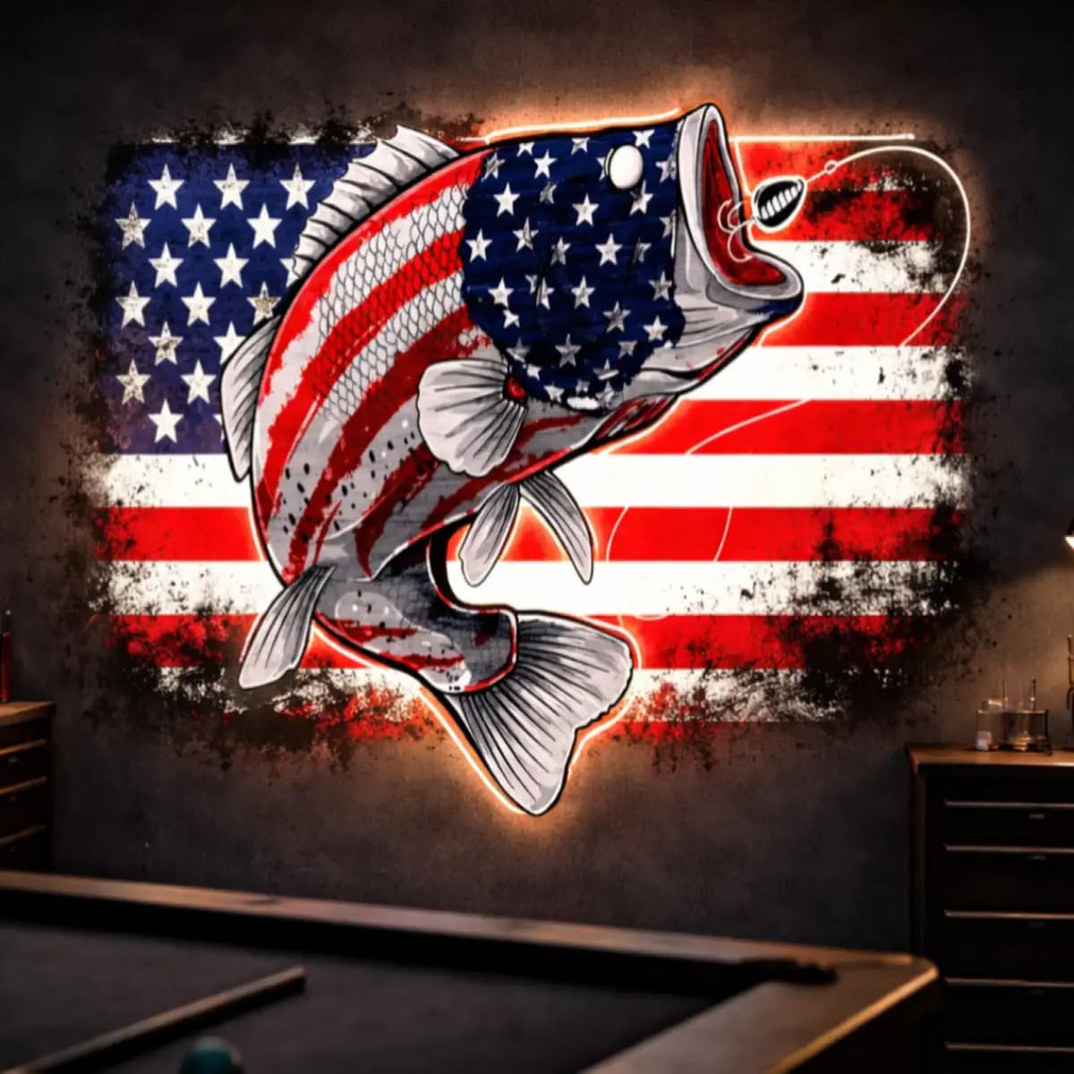 Fishing usa LAD - Custom LED Neon Logo Sign
