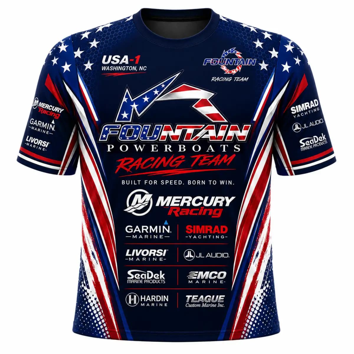 Fountain powerboat 331 - Unisex Short Sleeve Jersey