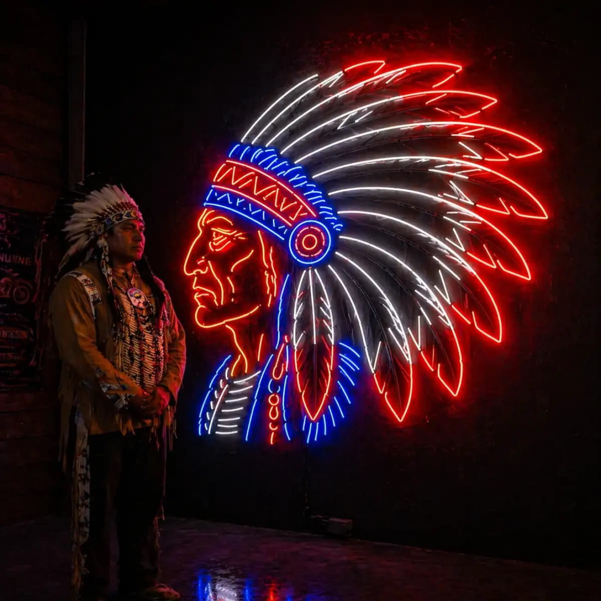 Native american LED 1 - Custom LED Neon Logo Sign