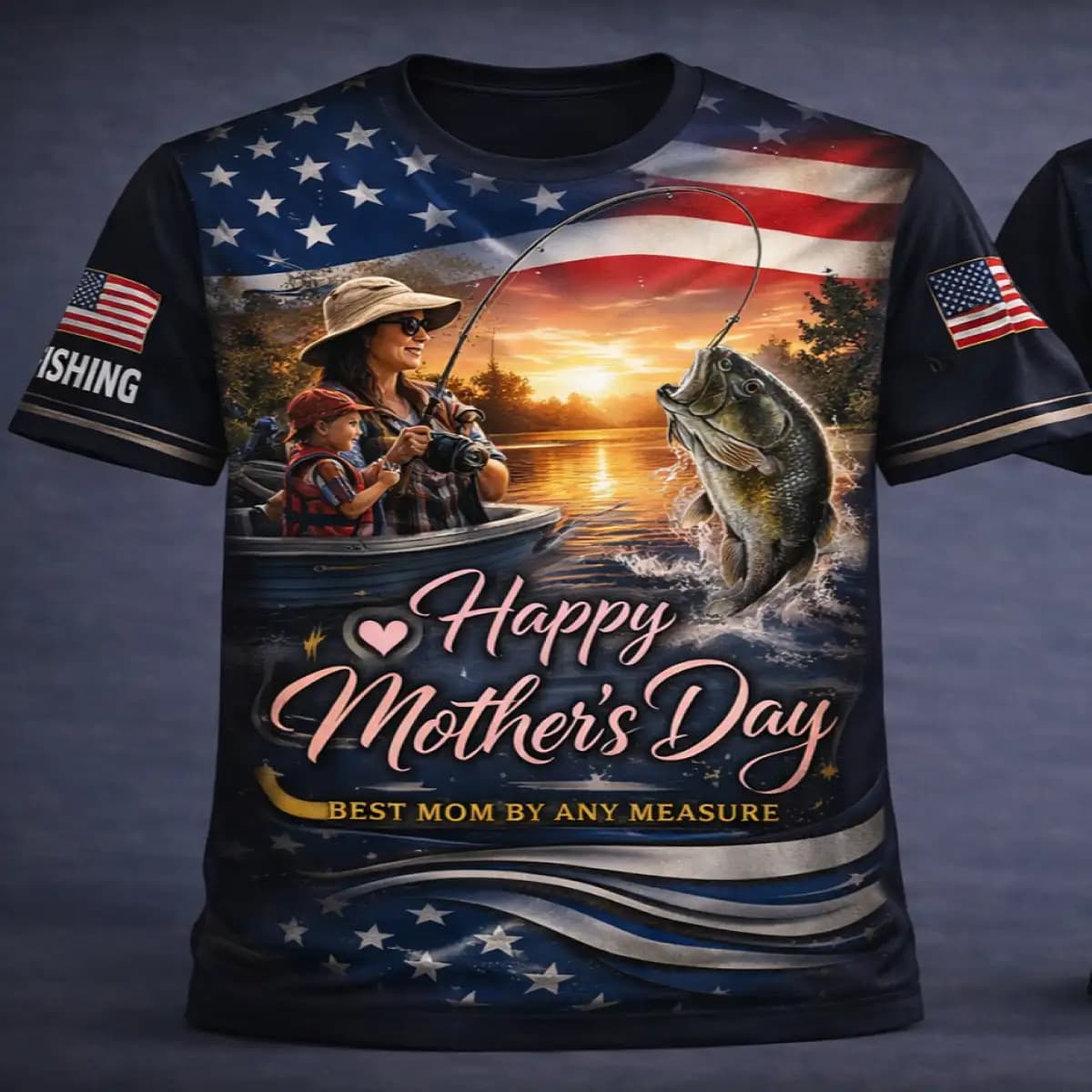 Fishing usa mother day - Premium Unisex Short Sleeve T-Shirt