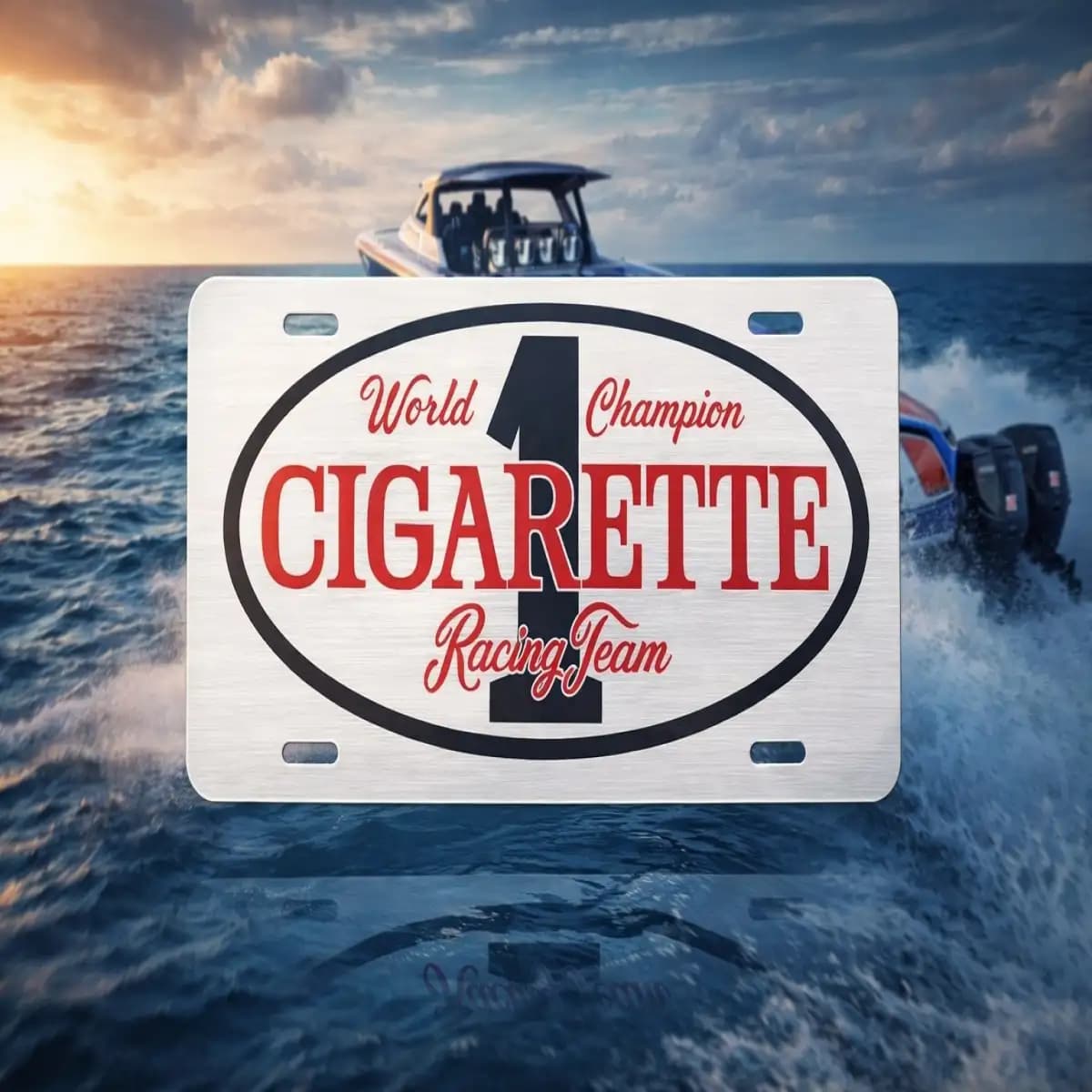 Cigarette License Plate 5 - Custom Boat License Plate