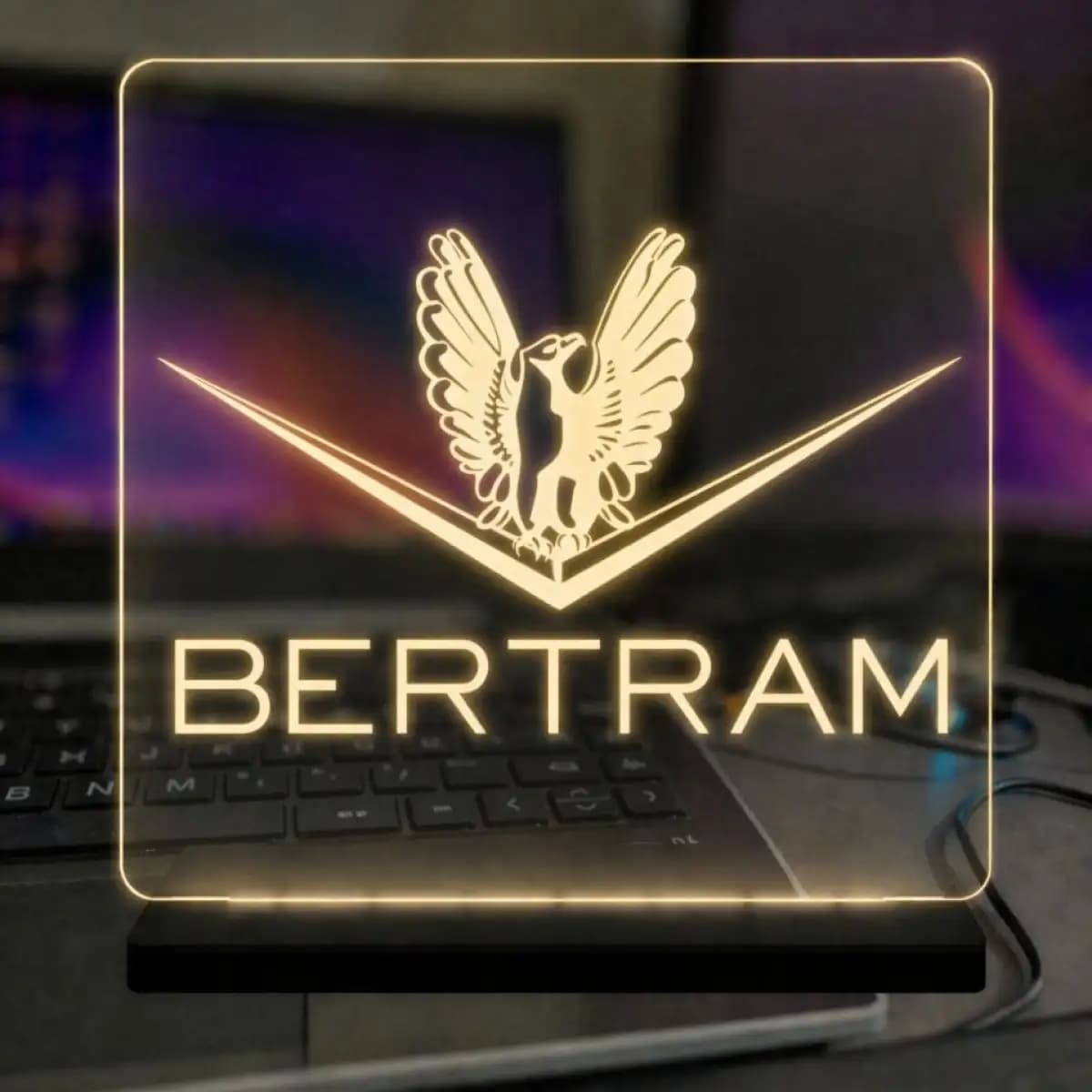 bertram 10 - Custom LED Acrylic Desk Sign