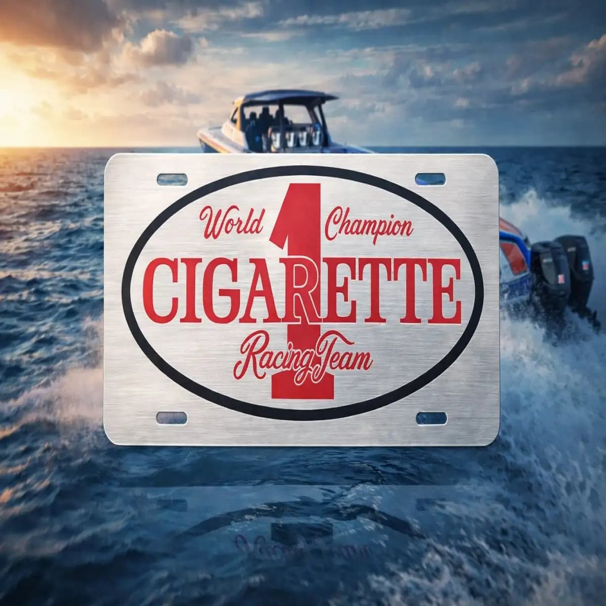 Cigarette License Plate 3 - Custom Boat License Plate