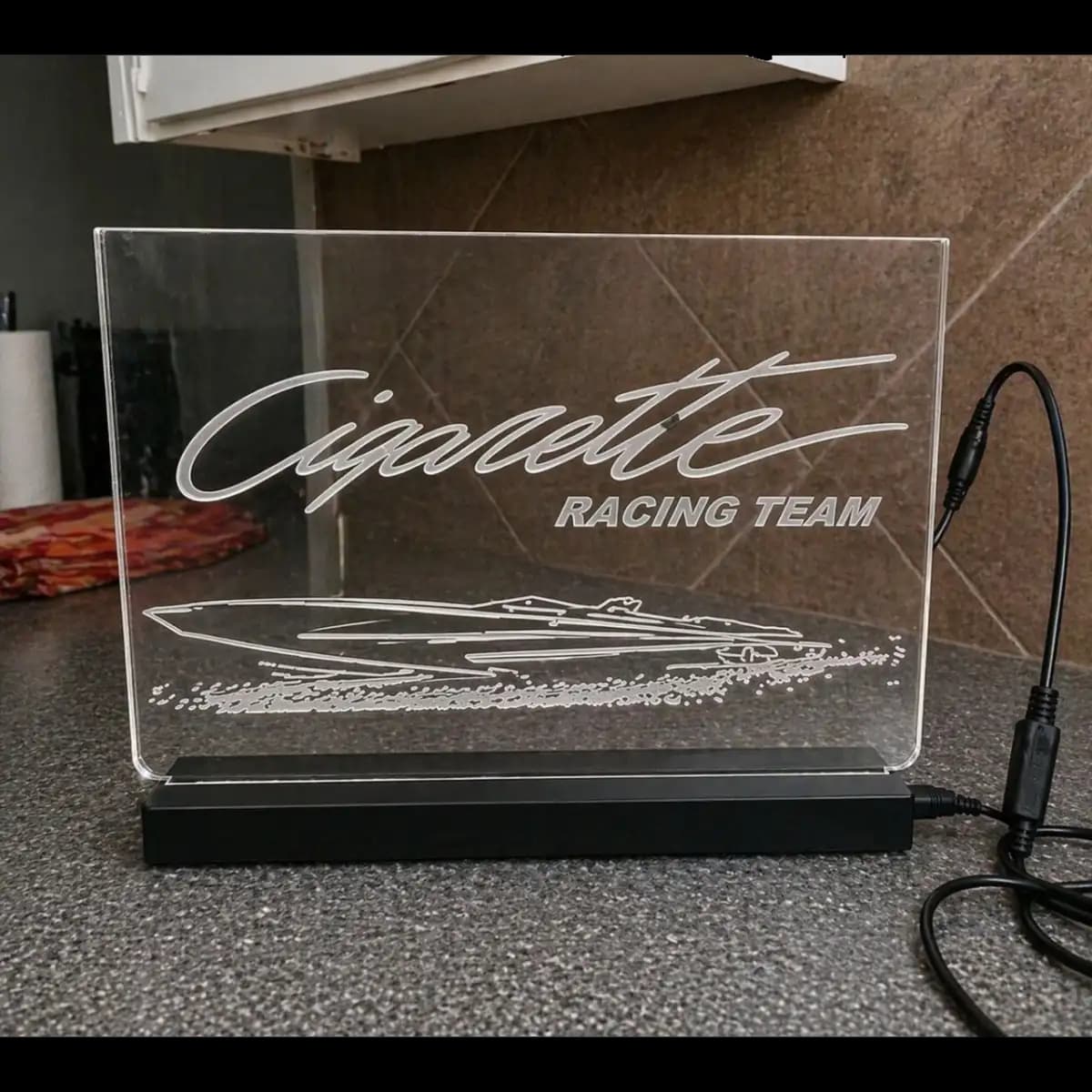 cigarette 44 - Custom LED Acrylic Desk Sign