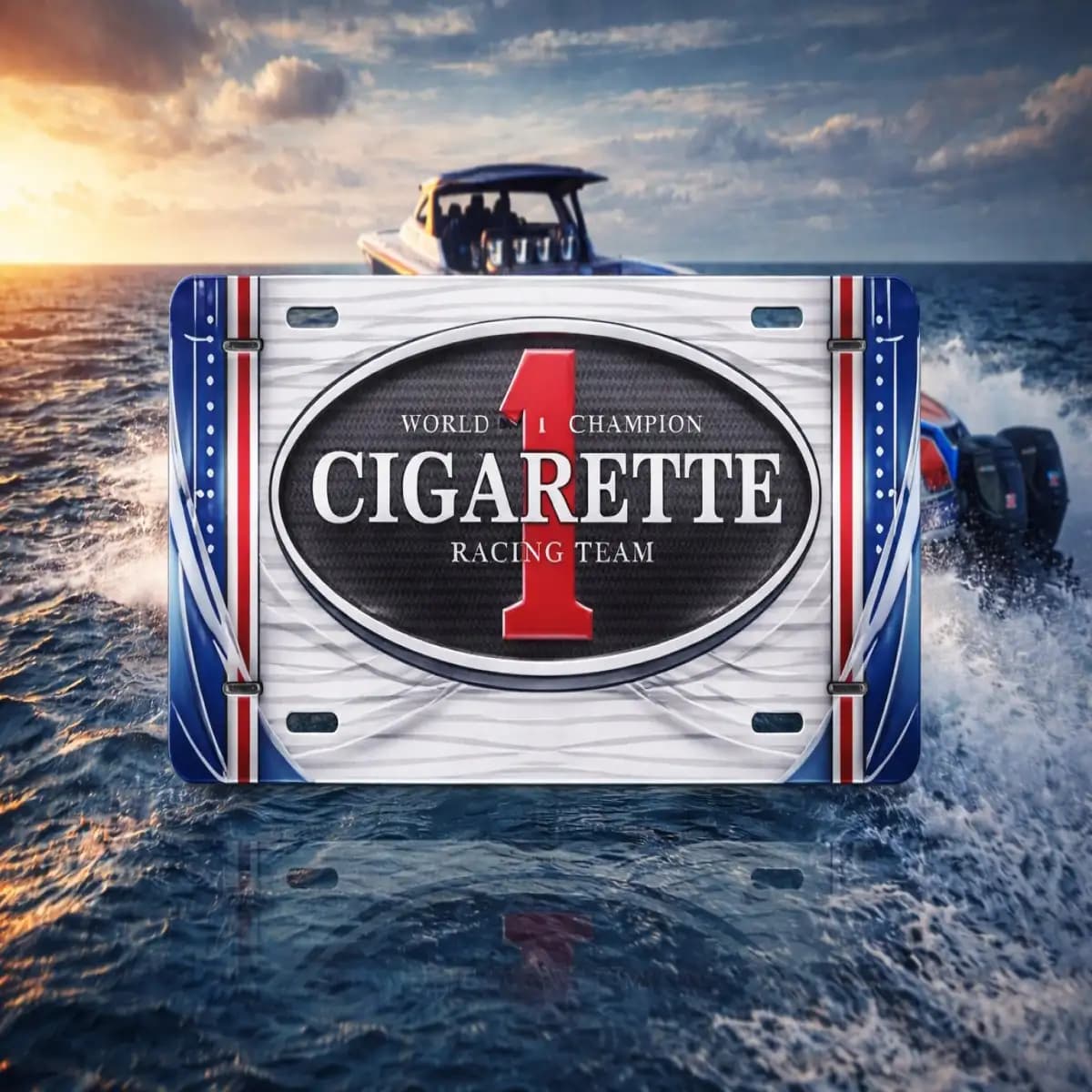 Cigarette License Plate 2 - Custom Boat License Plate