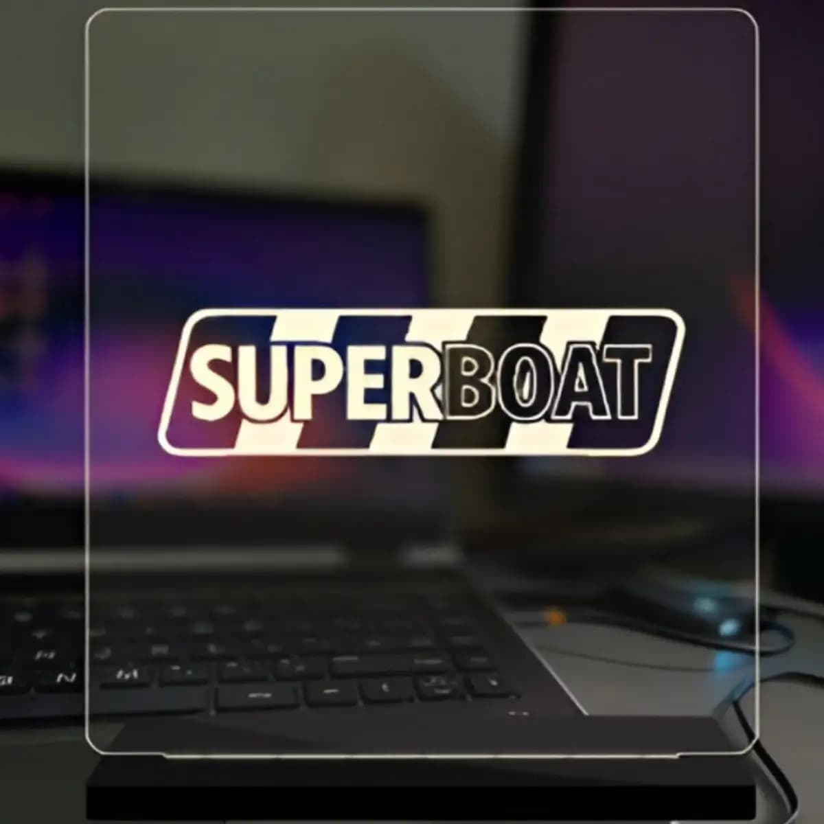superboat 8 - Custom LED Acrylic Desk Sign