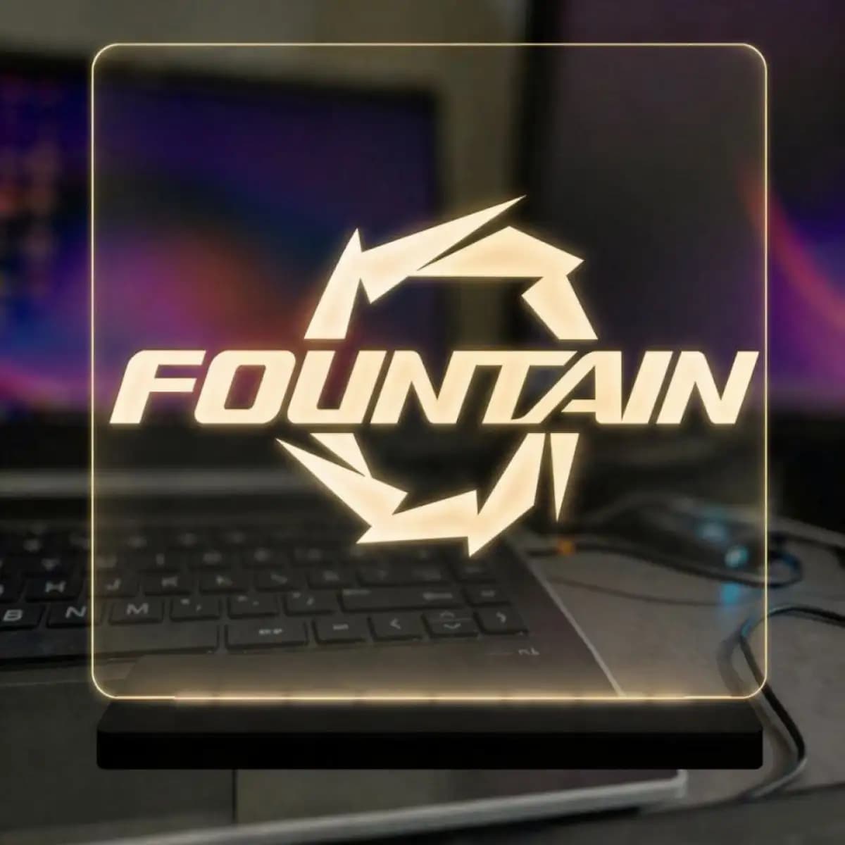 fountain 44 - Custom LED Acrylic Desk Sign