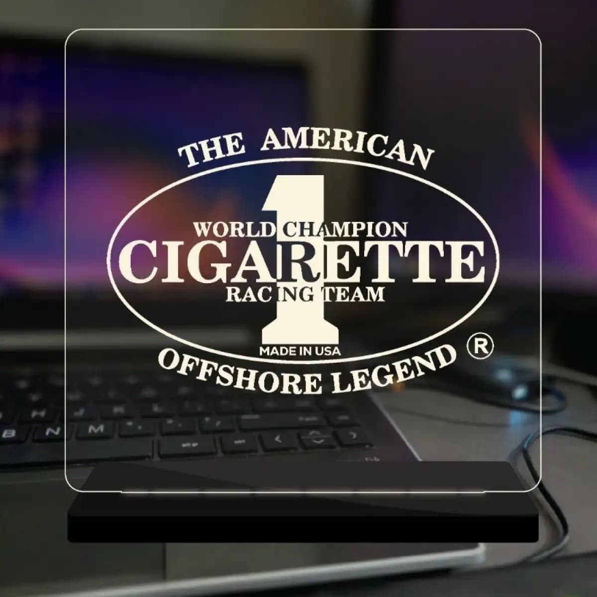 cigarette 43 - Custom LED Acrylic Desk Sign