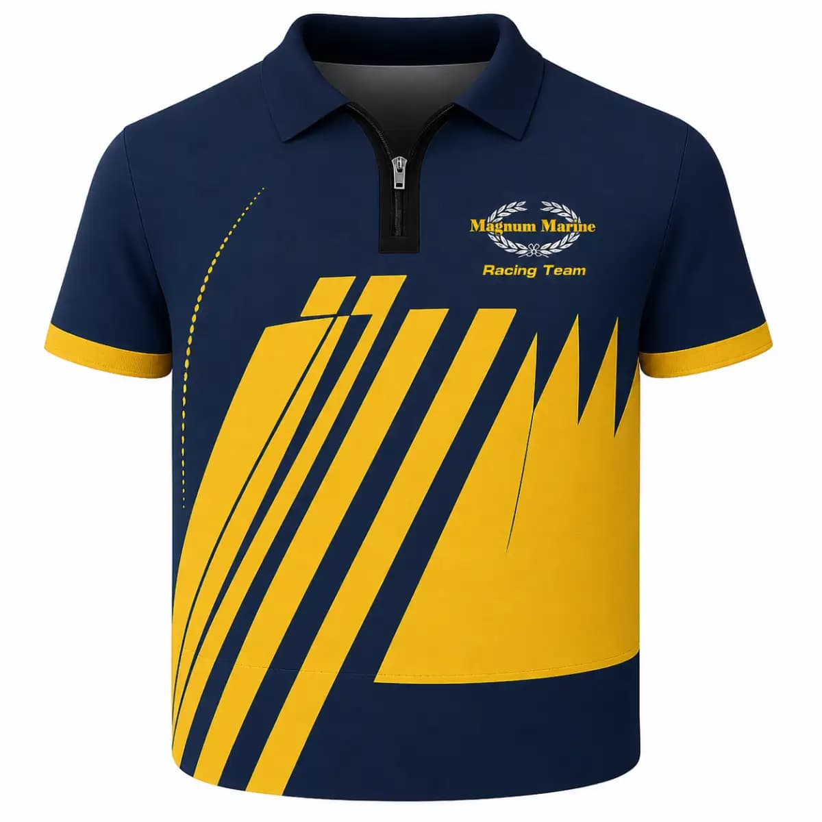 magnum marine 3D - Premium Unisex Zip-Up Polo T-Shirt