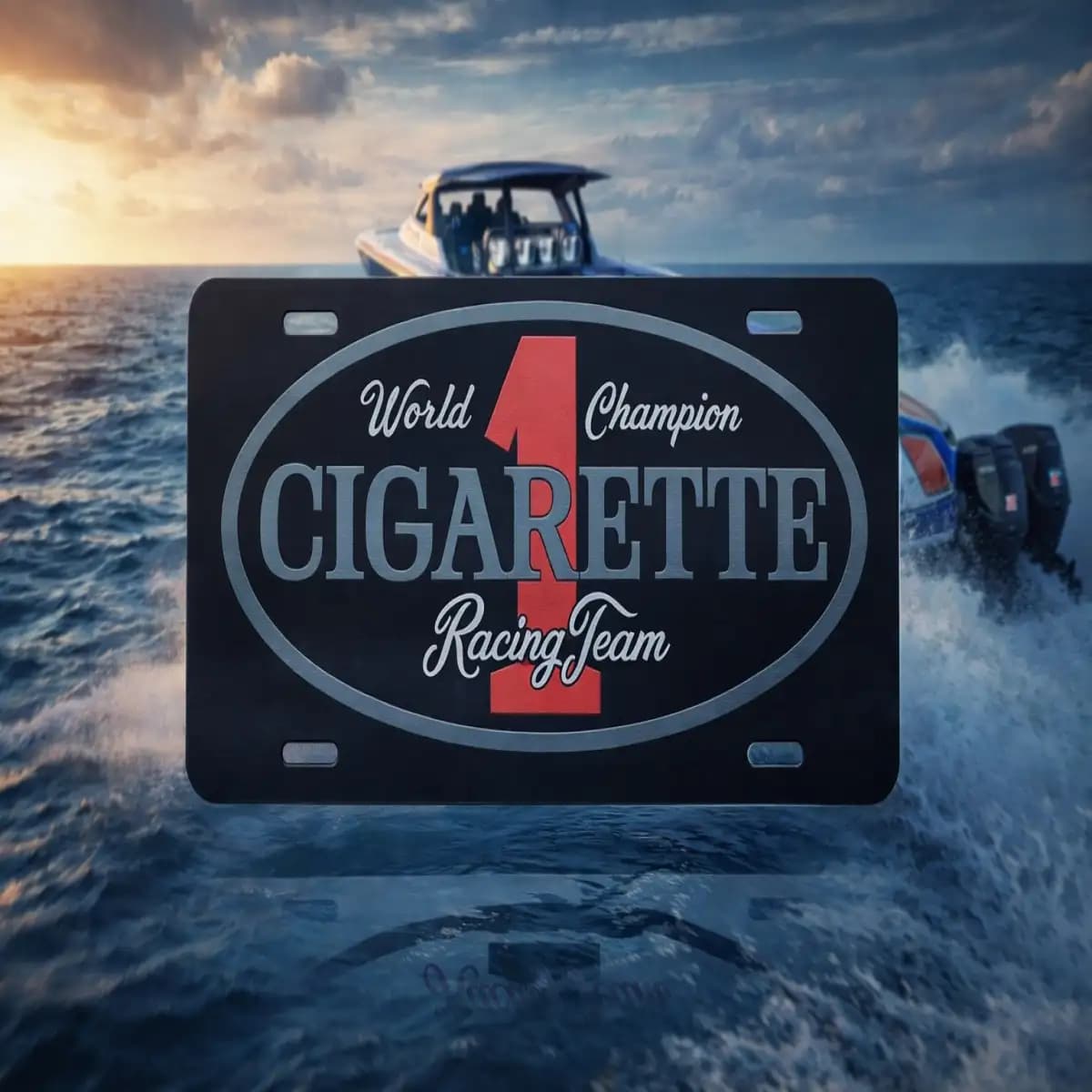 Cigarette License Plate 4 - Custom Boat License Plate