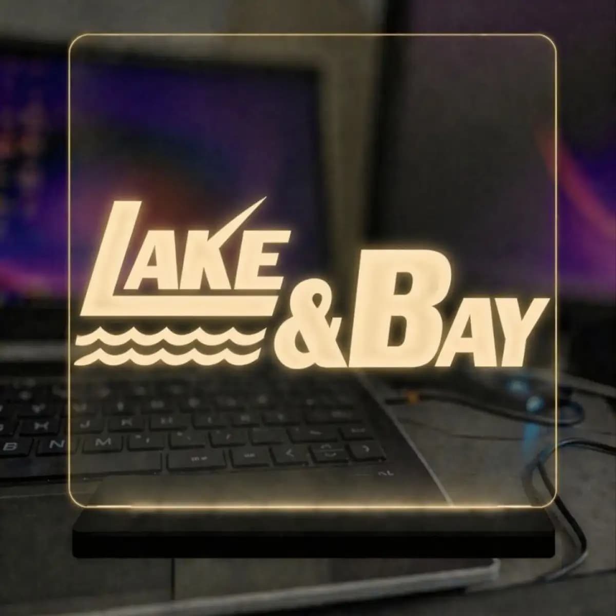 lake & bay 6 - Custom LED Acrylic Desk Sign