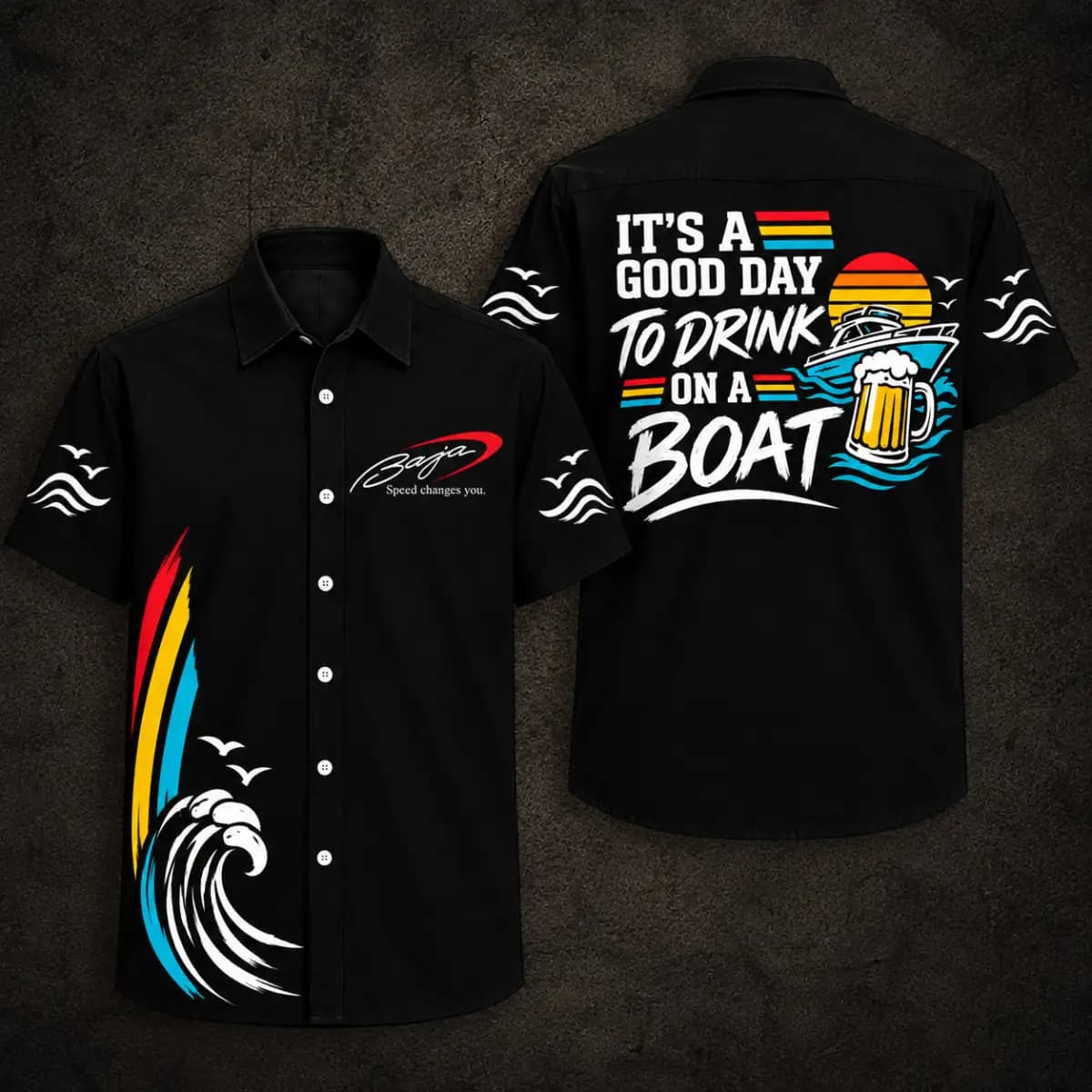 It is a good day to drink Baja Boat - Premium Hawaiian Shirt with Pocket