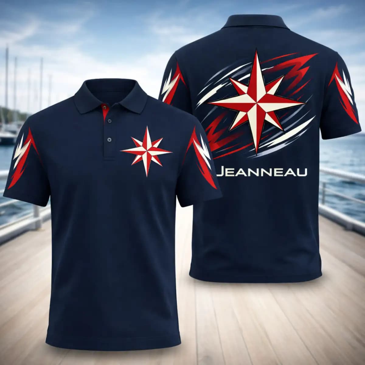 Jeanneau boat01 - Premium Unisex Polo T-Shirt