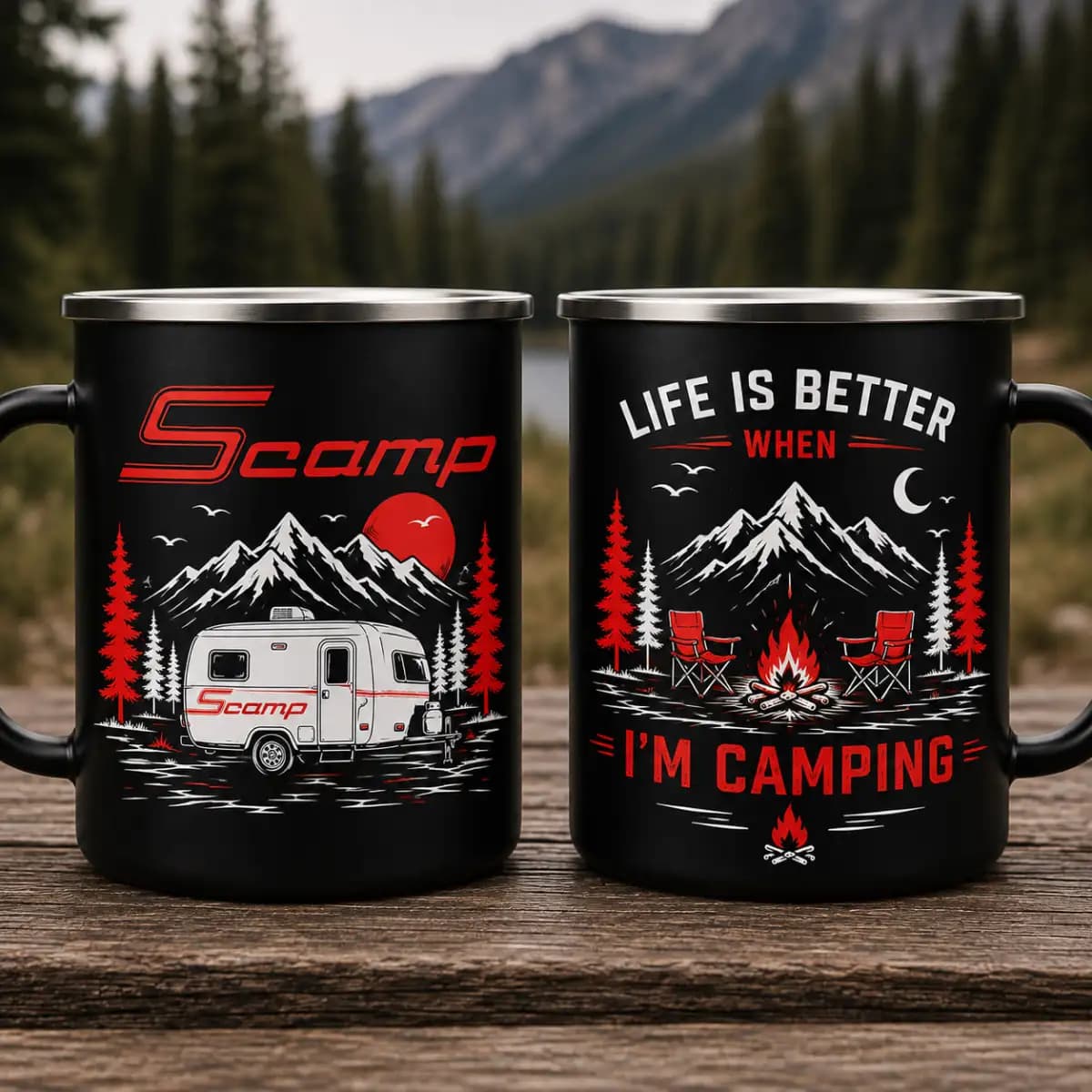 Scamp Trailer Travel - Personalized Camping Mug