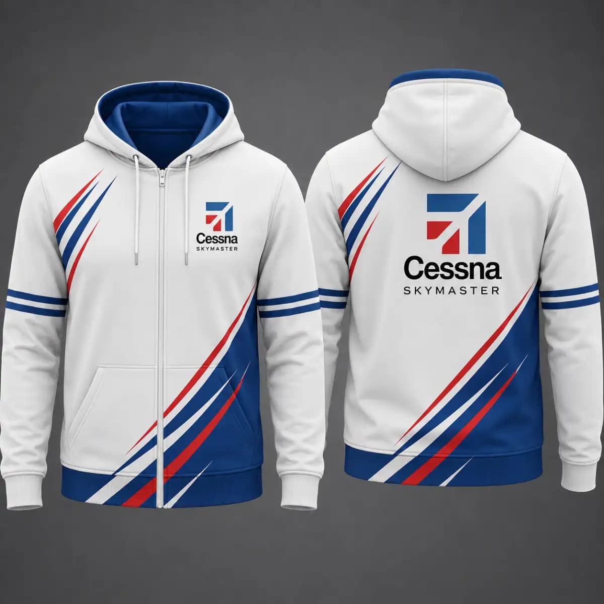 Cessna Skymaster - Man's zip-up Hoodie