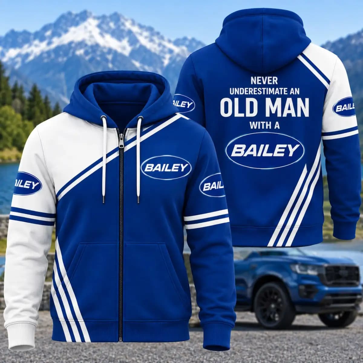Bailey Caravan Premium - Man's zip-up Hoodie