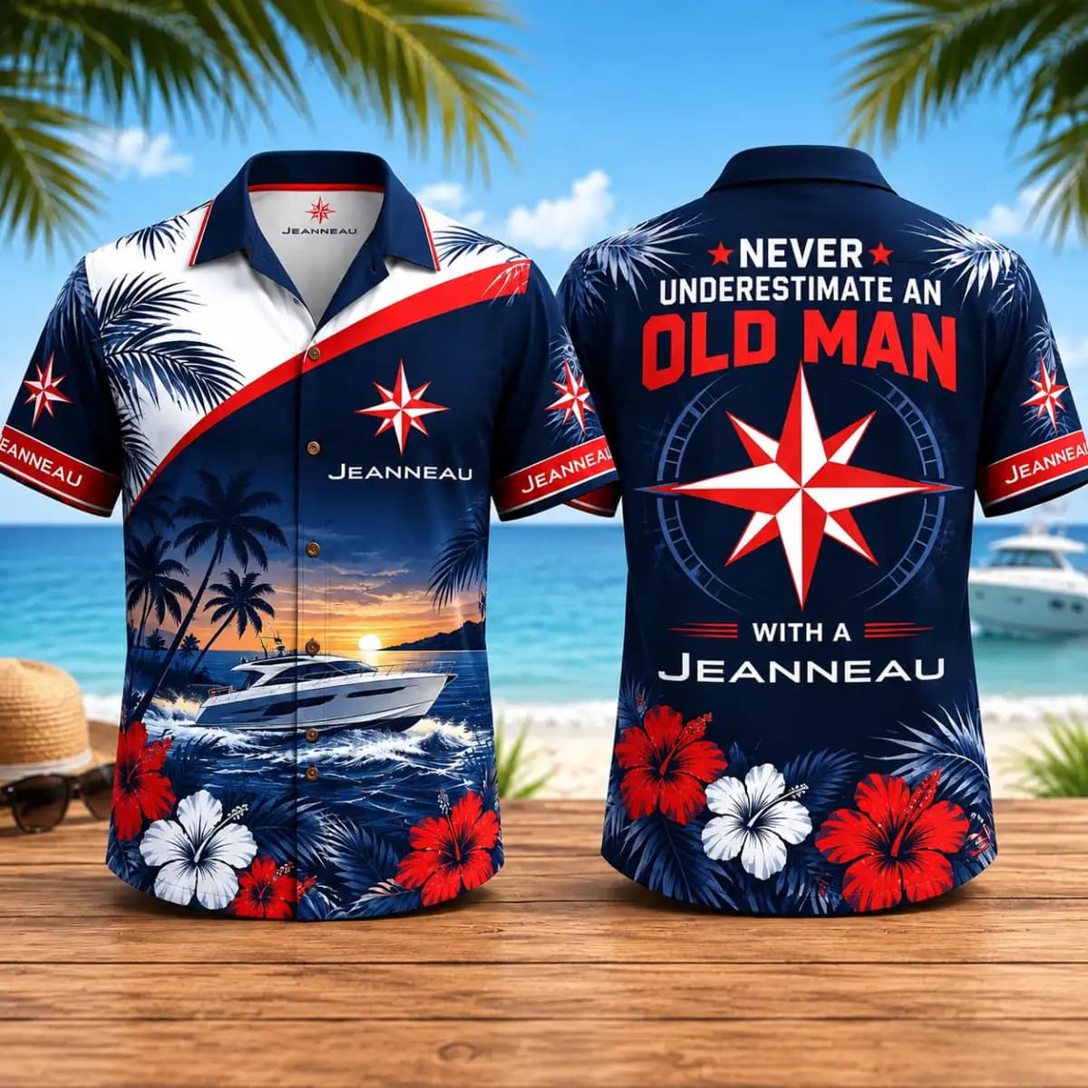 Jeanneau boat 09 - Premium Hawaiian Shirt