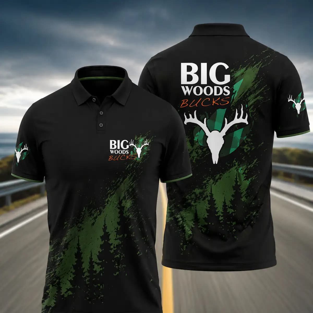 Big woods bucks 01 - Premium Unisex Polo T-Shirt