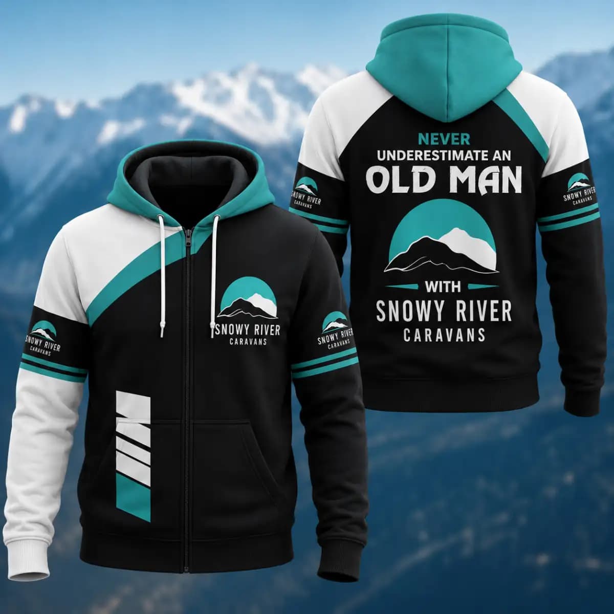 Snowy River Caravans Premium - Man's zip-up Hoodie