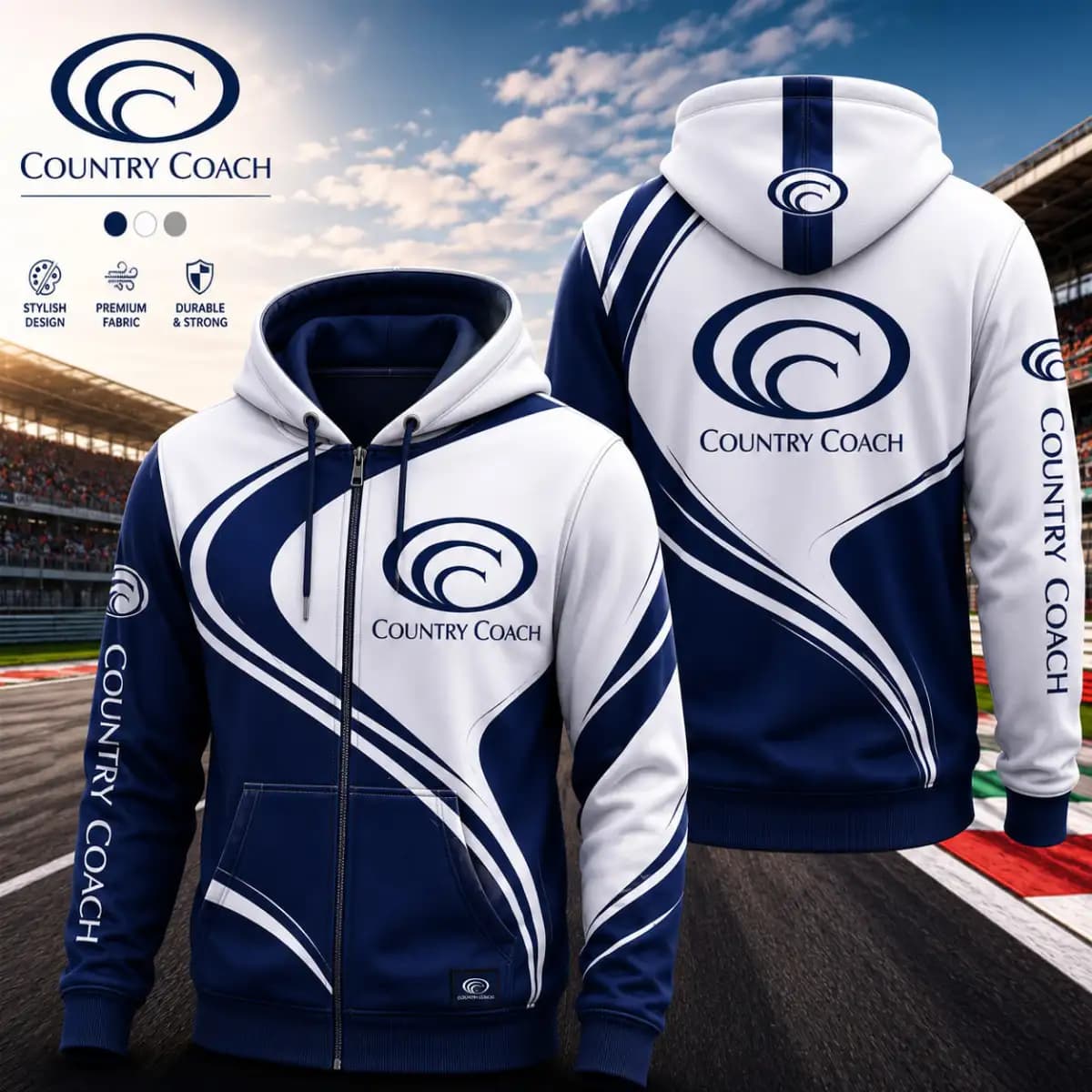 country coach 3d - Man's zip-up Hoodie