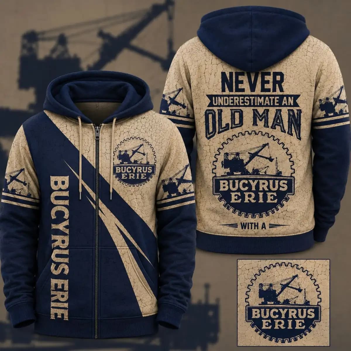 Bucyrus Erie 1 - Man's zip-up Hoodie